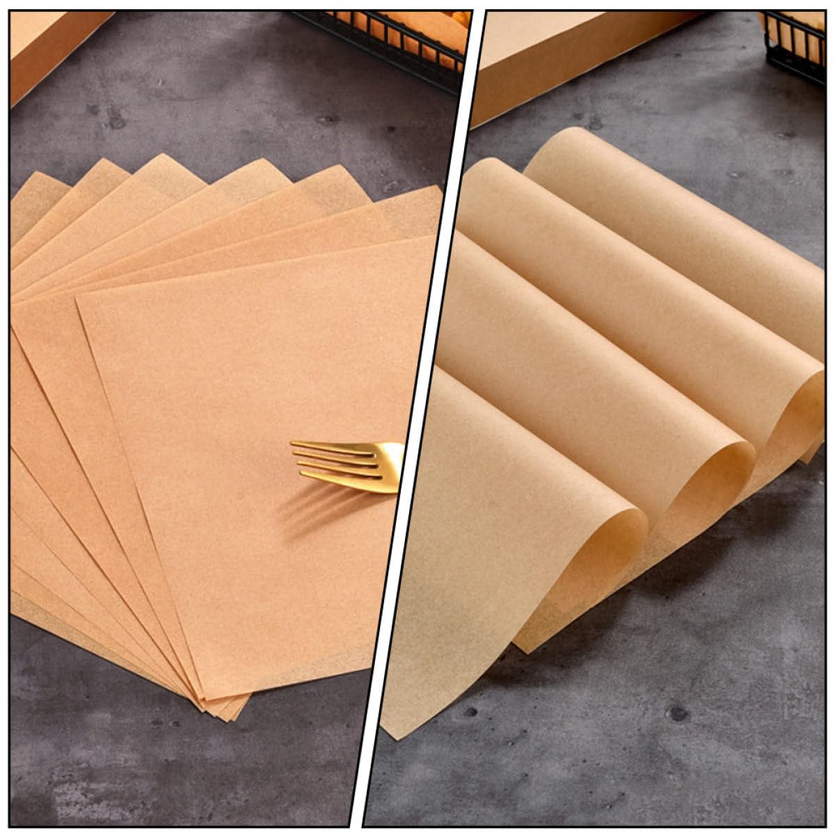 SUPVOX Papel para Hornear Antiadherente 20x20 Cm 500 Hojas Papel Antigrasa 40g Resistente al Calor Comida Frita Snacks Hamburguesas Adecuado para Cocina Fiestas