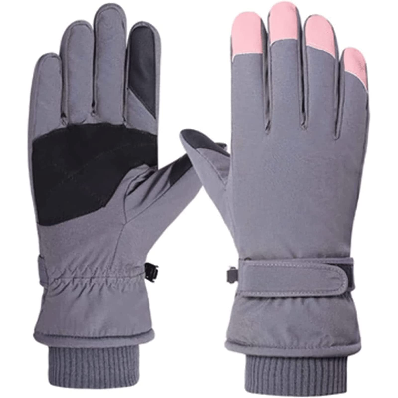 Habiba Mitones Guantes Gruesos cálidos de Invierno, Guantes de Ciclismo de montañismo de esquí al Aire Libre, Guantes de Dedo Completo de algodón a Prueba de Viento con Pantalla táctil Útil