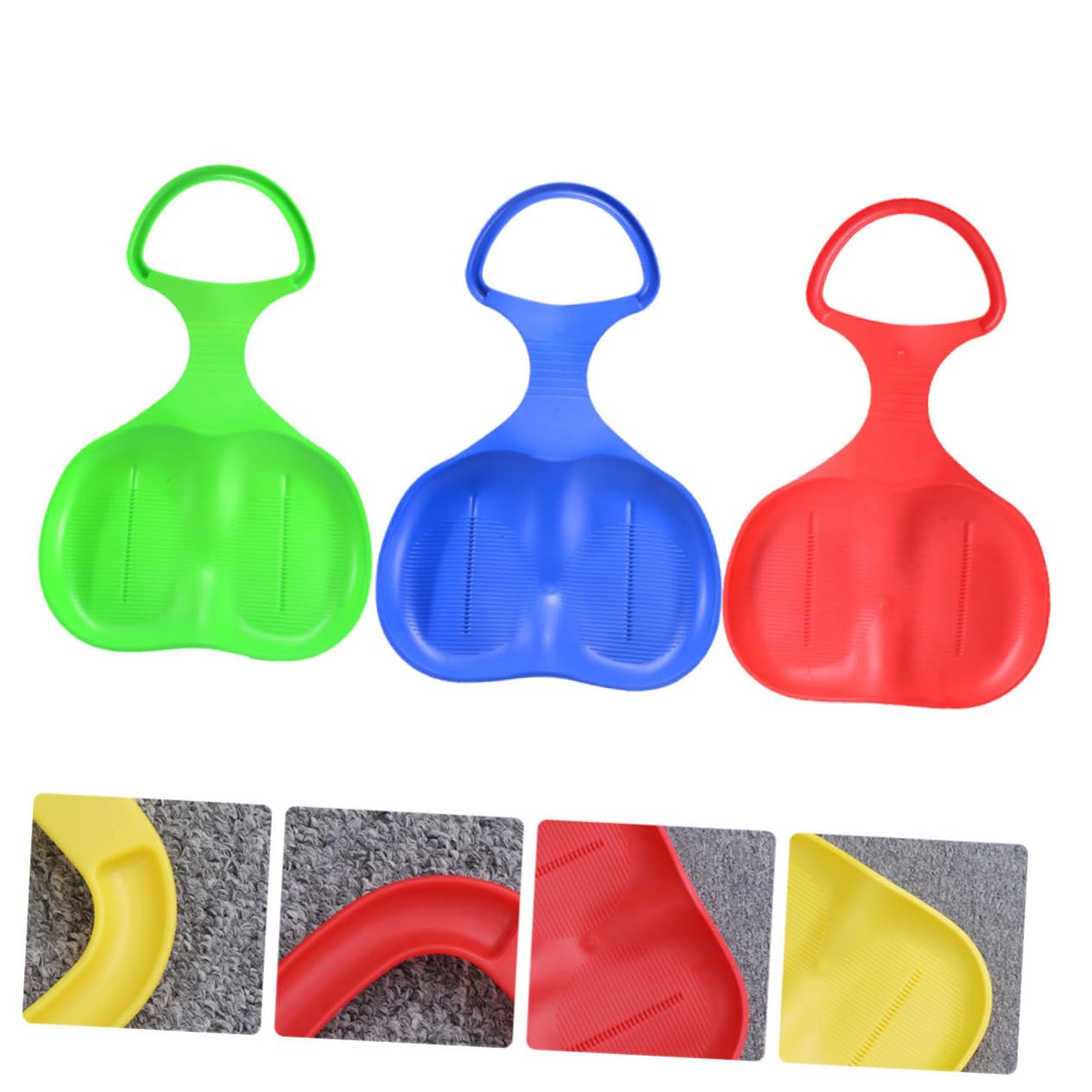 KOMBIUDA 3Pcs Skiing Pad Lightweight Board for Outdoor Fun for Sledding Durable Design with Non Slip Handle for Easy
