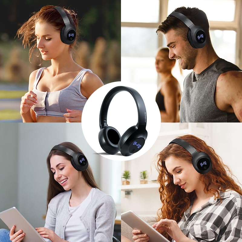 Cuffie Bluetooth Over-ear Bianche – Batteria 400mAh, Standby 200h, Bassi Profondi E Suono HiFi, Con FM, Leggere E Comode Per Lavoro E Viaggio