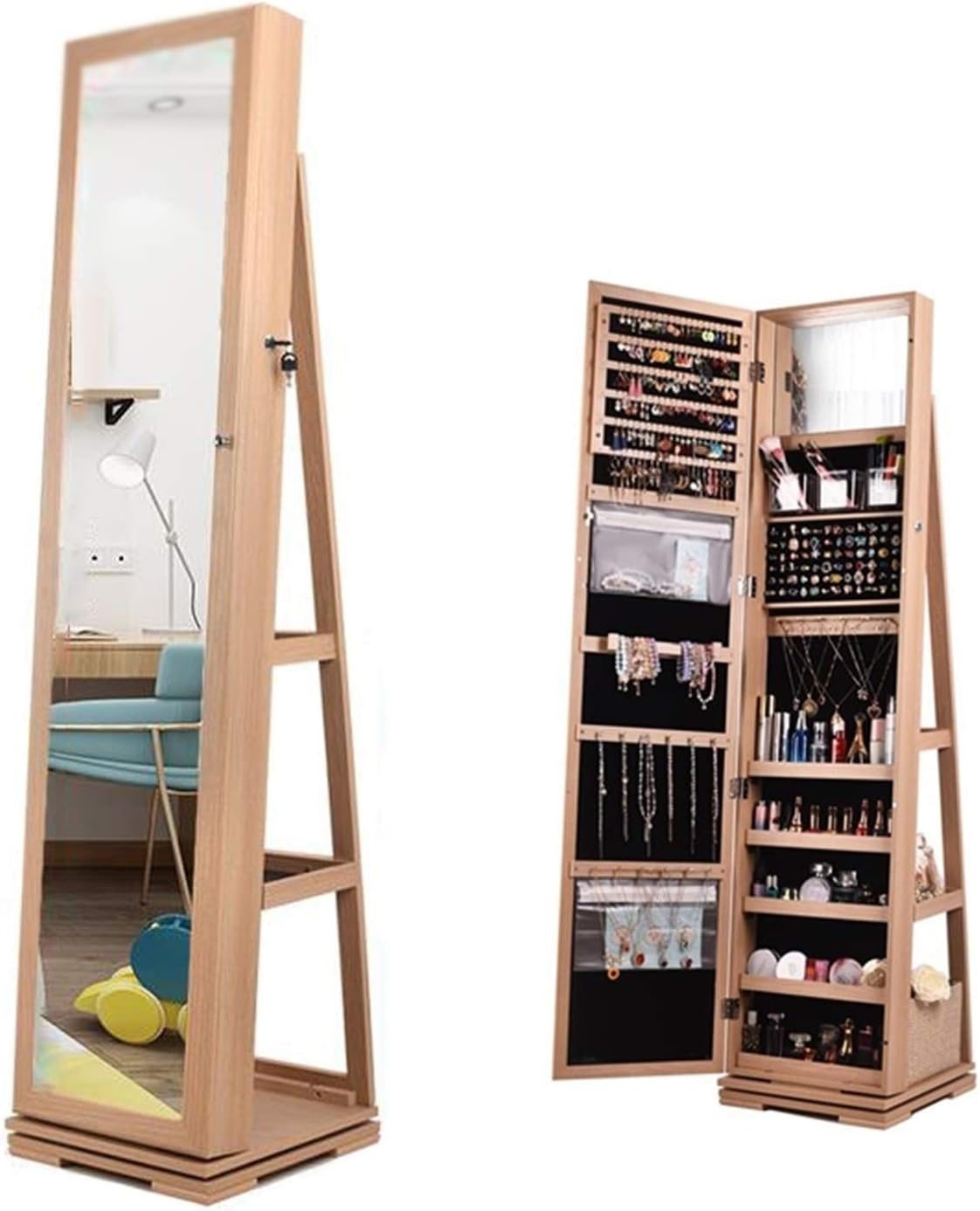 Kays 360° rotating Jewelry Standing Mirror Full Length Makeup