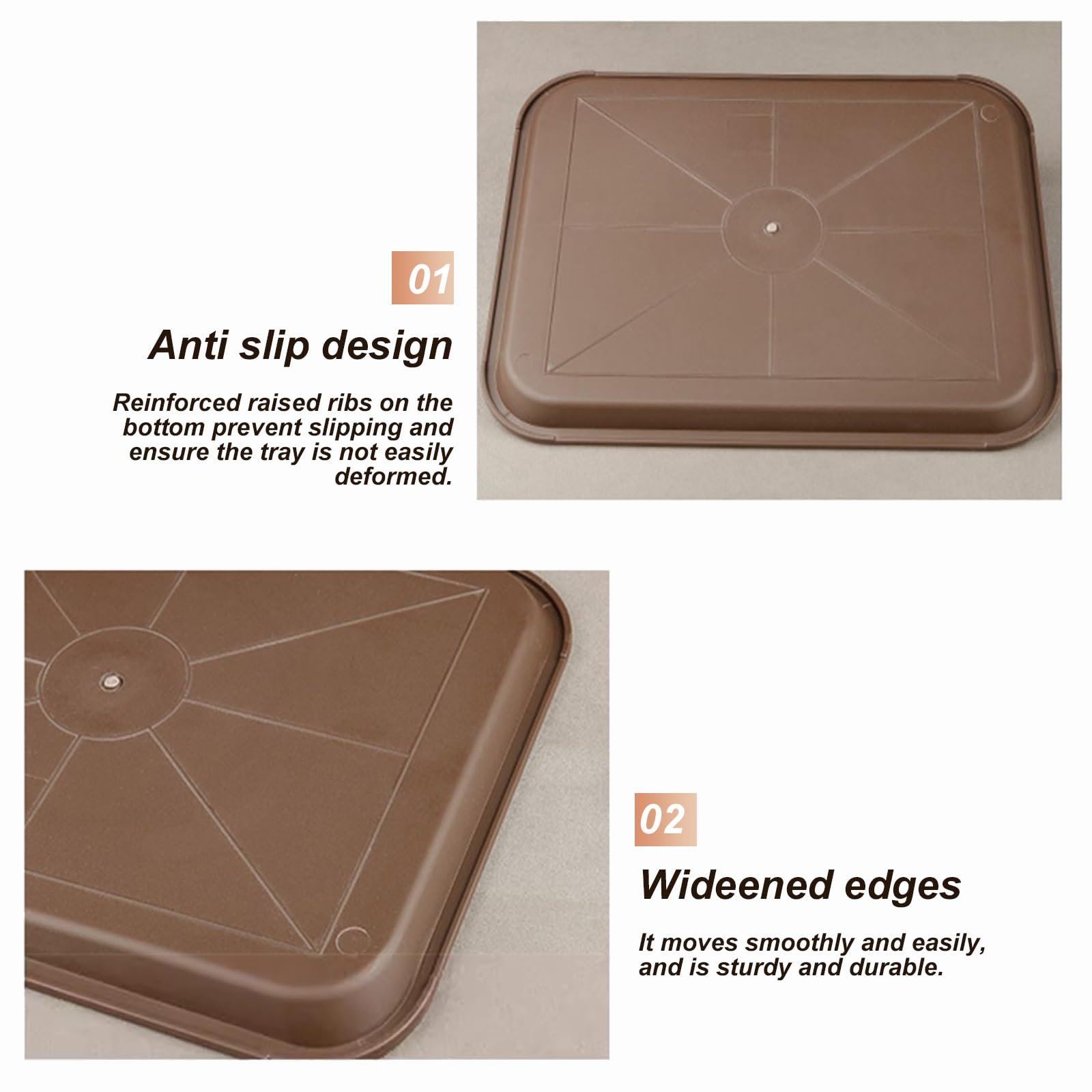 Juego de 5 Bandejas Decorativas, Bandejas Plastico, Su Pared Interior Antideslizante Las Hace Ideales para Postres y Macetas(35x45x1.8CM/14x18x0.7IN)