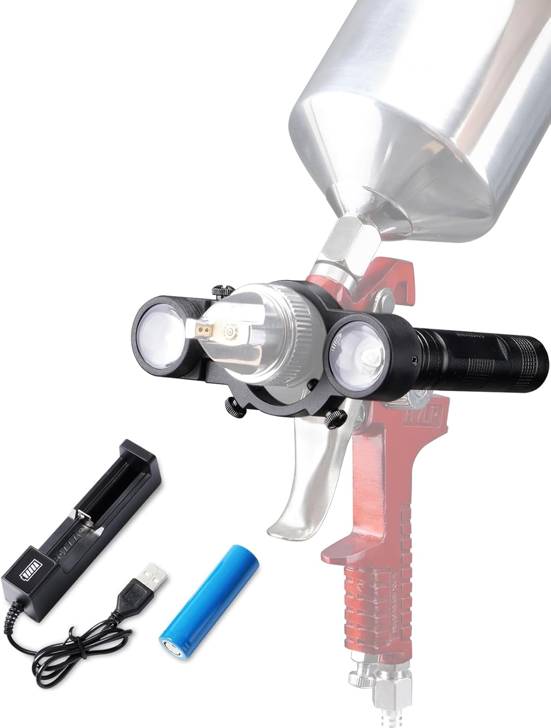 MOTMAX Paint Spray Gun LED Light with Battery and Charger