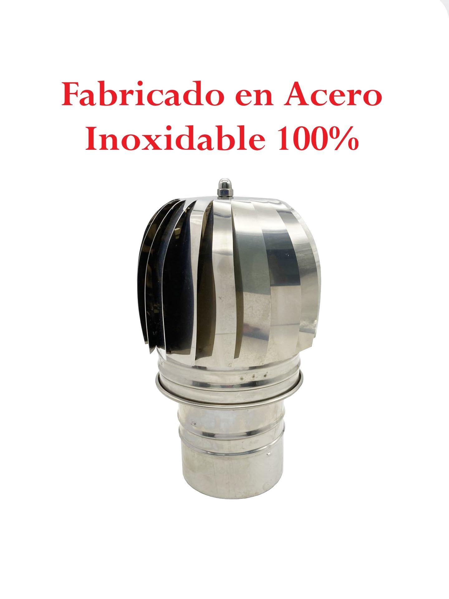Sombrero Chimenea Giratorio de Acero Inoxidable, Sombrero Extractor de Humo Giratorio para Chimeneas, Campanas y Estufas (100mm)