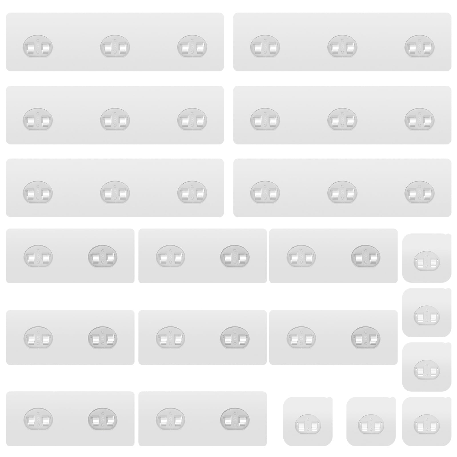 FEPTUASE 20 Pack Shower Caddy Adhesive Replacement, Transparent Strong Adhesive Hooks, No Drilling, Waterproof Wall Hooks for Shower Caddy, Bathroom Storage Shelves and Kitchen Racks