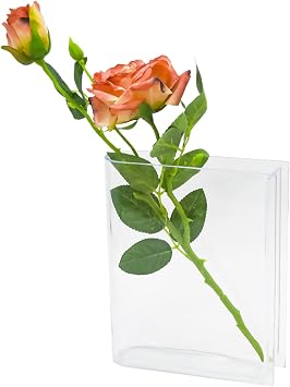 Wordless Clear Acrylic Book-Shaped Flower Vase Desk Bookshelf Decor | Simplicity Bookshelf Decor Books Lovers Gift, Clear Acrylic Book Vase for Flowers Room Decor Aesthetic for Women/Teacher Gift