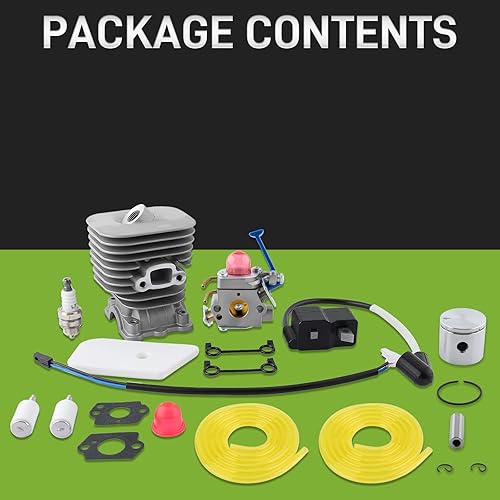 Miniatura 5 de Kit de reparación de carburador cilindro de 1.378 in 545008082 con filtro de aire, filtro de combustible, bujía de línea de combustible para