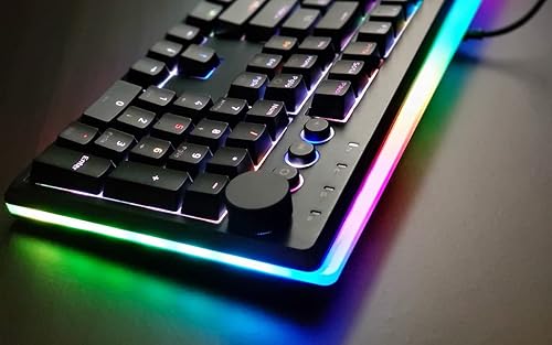 Miniatura 9 de i-rocks Teclado mecánico para juegos K71M RGB con perilla de control de medios, interruptores (marrón), 107 teclas con NKRO completo, teclas PBT,