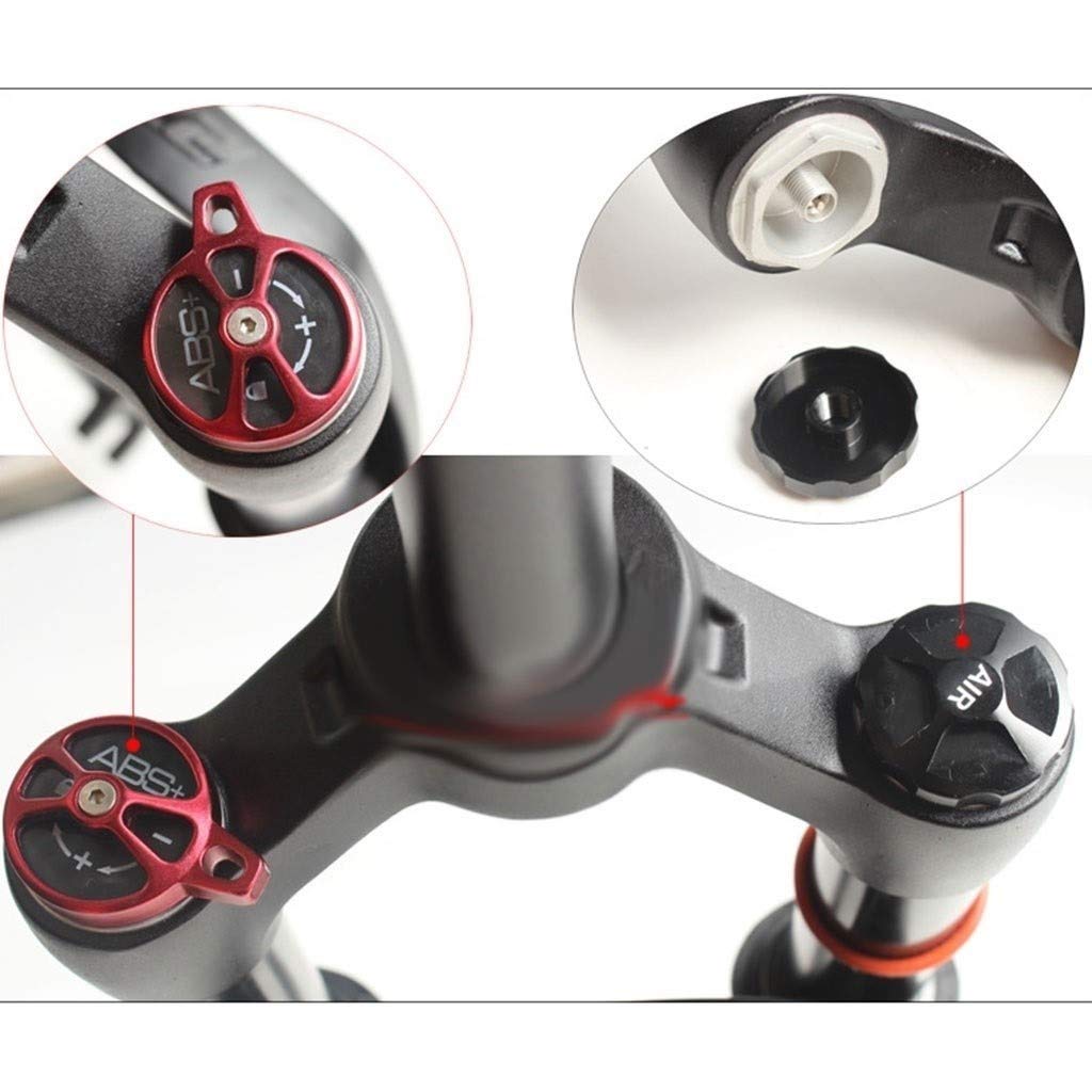 Forcella Ammortizzata per Bicicletta MTB 26/27,5/29 Pollici Forcella pneumatica in Lega di Alluminio Telecomando Controllo della Spalla Freno a Disco Tubo Nero Forcella anterio