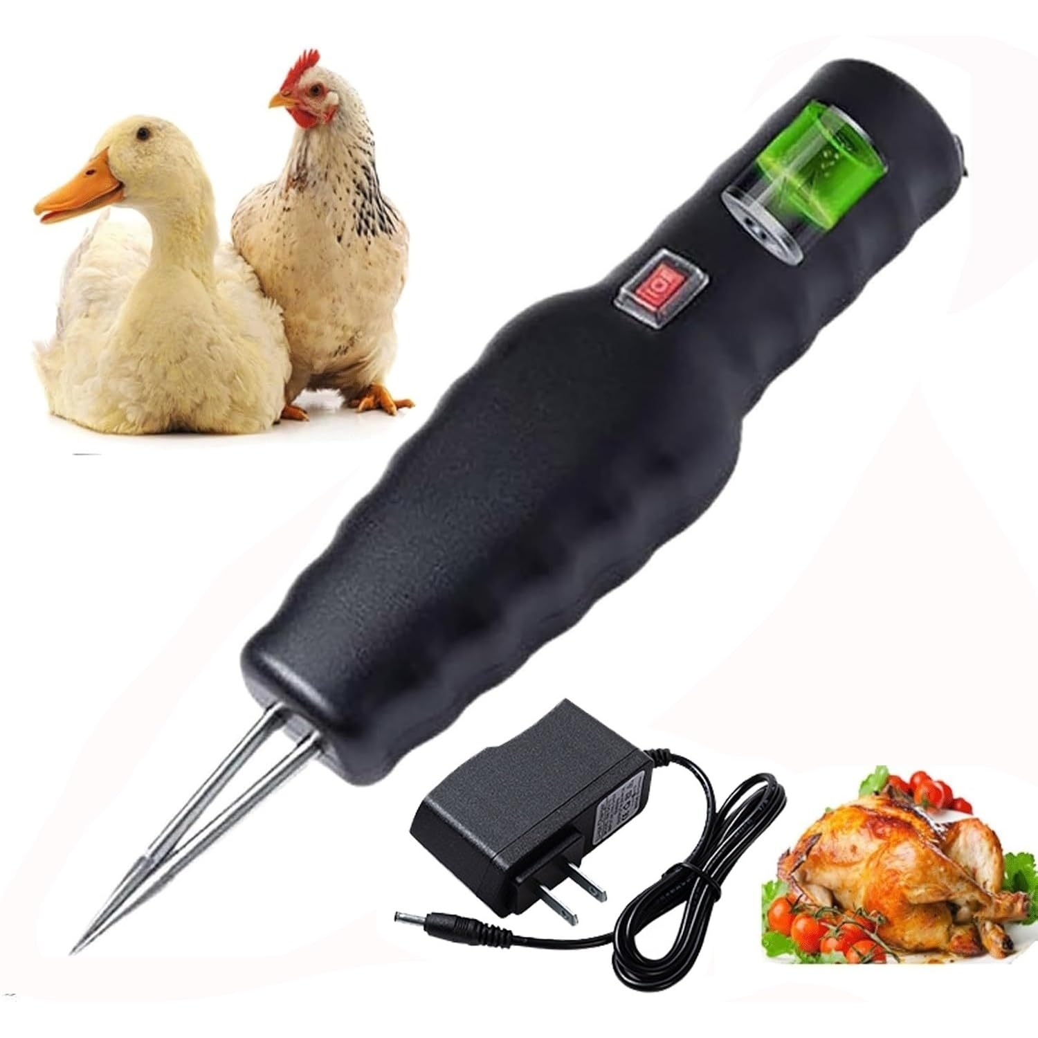 Gxgsdm Black Portable Electric Hair Remover,Electric Quick Chicken Plucker,Handheld Electric Poultry Chicken Plucker,Rechargeable Portable Plucker Machine,For Chicken, Bird, Duck, Turkey(,Dual Mode)