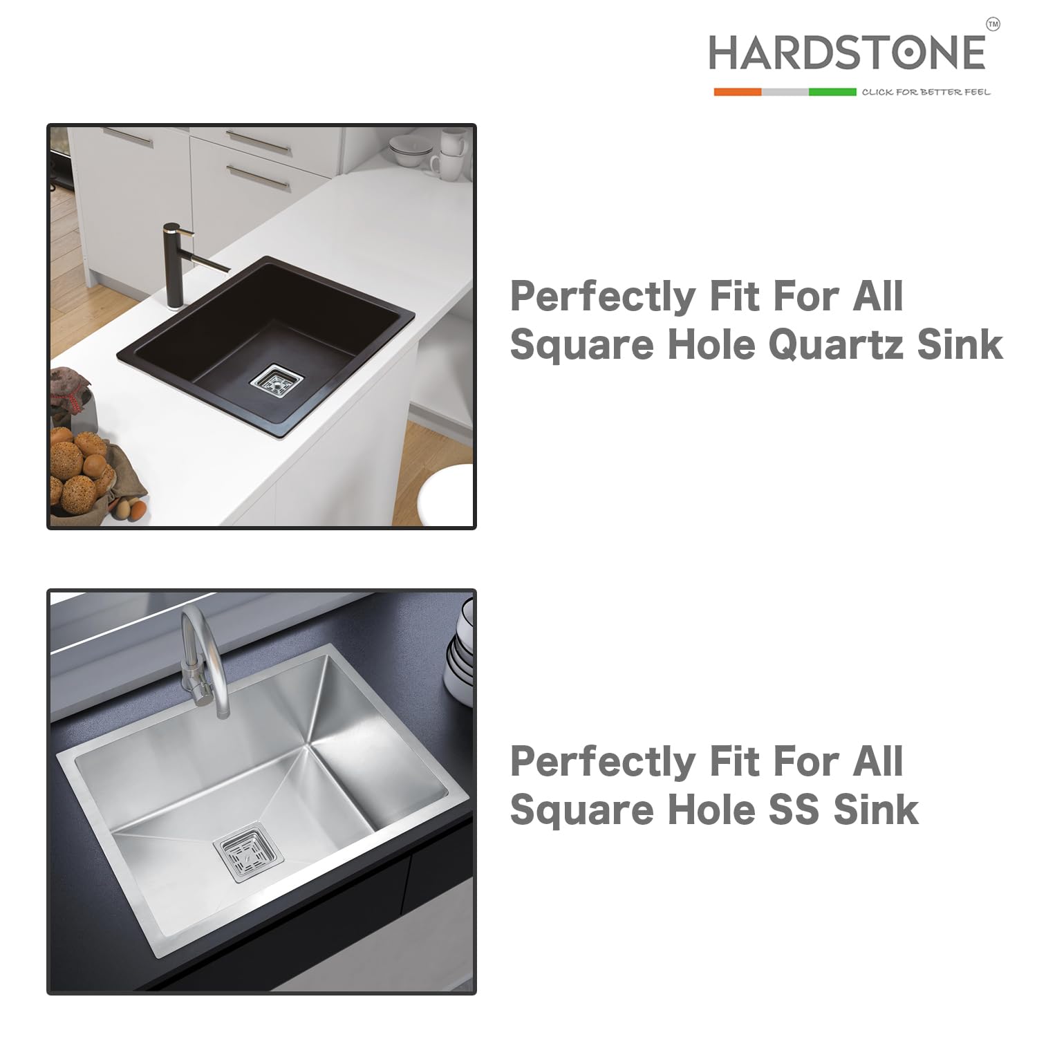 Hardstone Sink Coupling & Basin Pipe - Stainless Steel -9