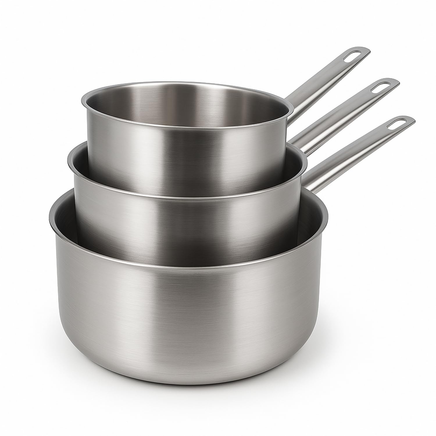 MENASTYL - Set di 3 pentole professionali 16/18/20 cm in acciaio inox - 6014033