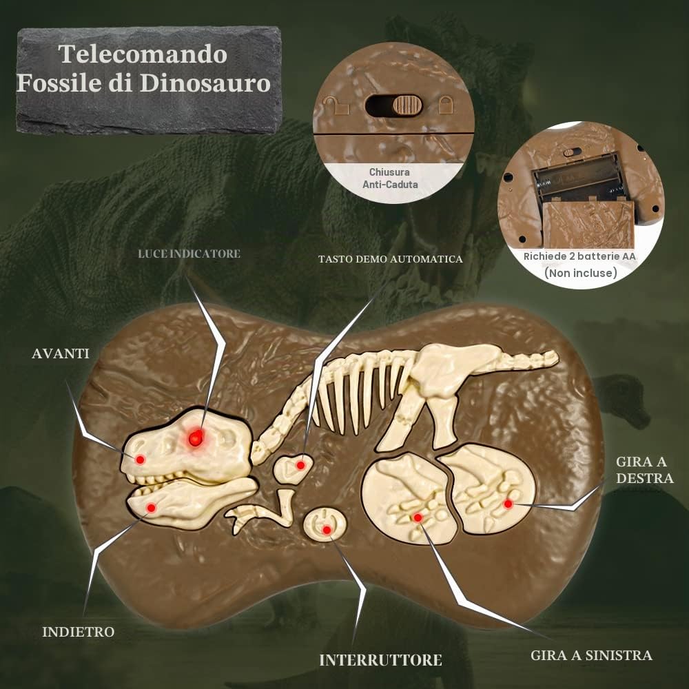 Mini Tudou Giocattoli Dinosauro Telecomandato, Elettronici Robot Giallo | Luce & Suoni, 2.4Ghz Velociraptor Giocattoli per Bambini 3 4 5 6 7 8 9 Anni
