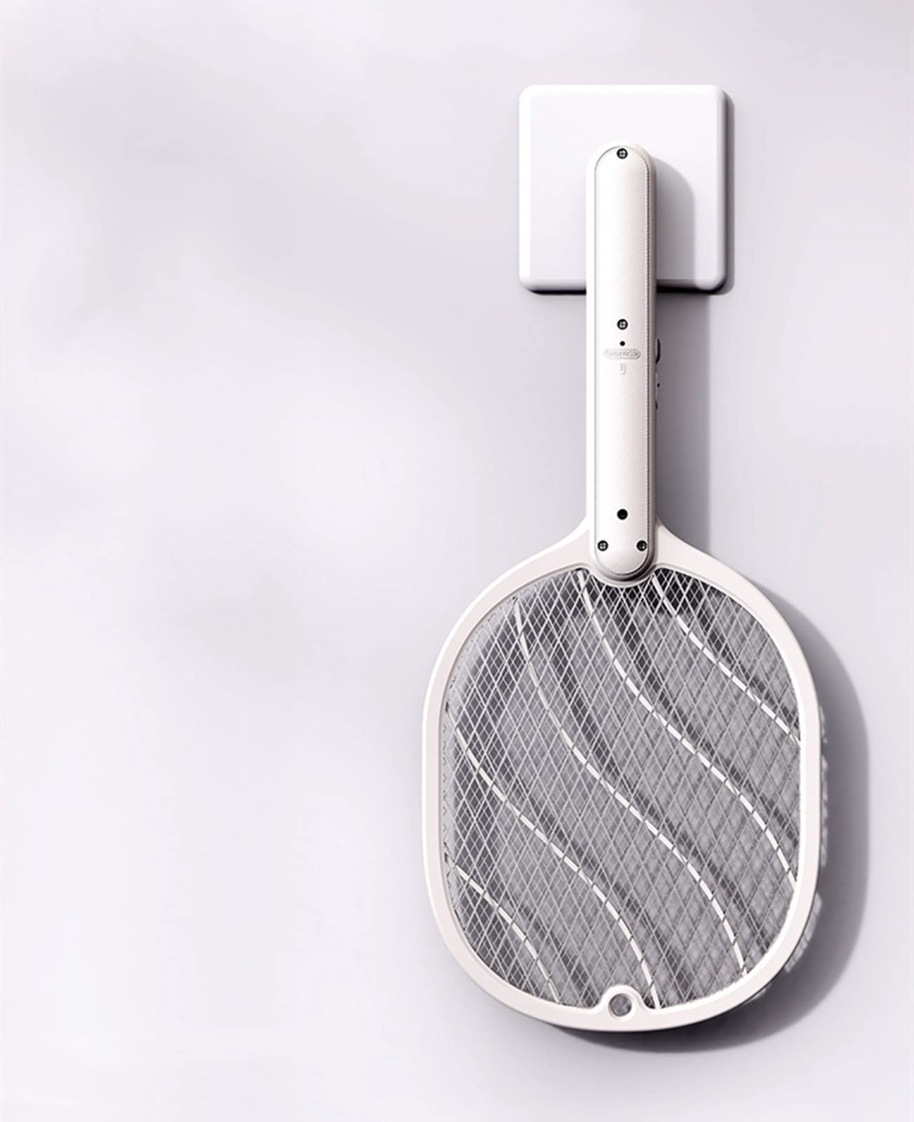 FAXIOAWA Matamoscas eléctrico, matamoscas eléctrico, matamoscas, Recargable con Enchufe de Carga, matamoscas, para Interiores y Exteriores, Gris