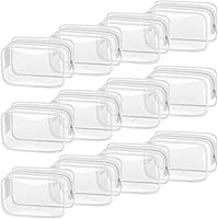 Vista 1 de TISRATOK 12 bolsas de maquillaje transparentes para mujer con cremallera, bolsa de aseo aprobada por la TSA, bolsa de cosméticos a granel para Blanco