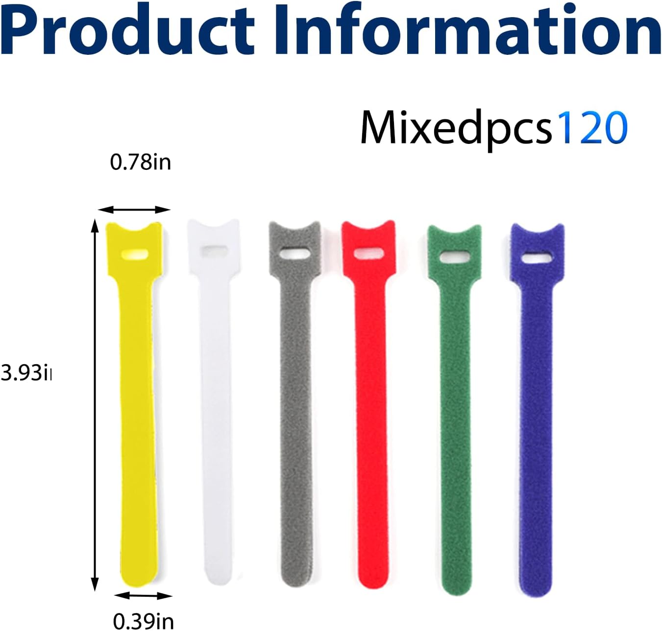 120 Pack Cable Ties Organizer Reusable Hook and Loop Straps for Cord Management Home Office Travel Electronics Use(Multicolor)