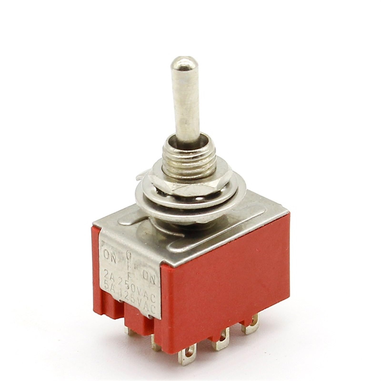 Mini interruptor de palanca MTS-303 rojo de 9 pines ON-OFF-ON con 3 posiciones 6