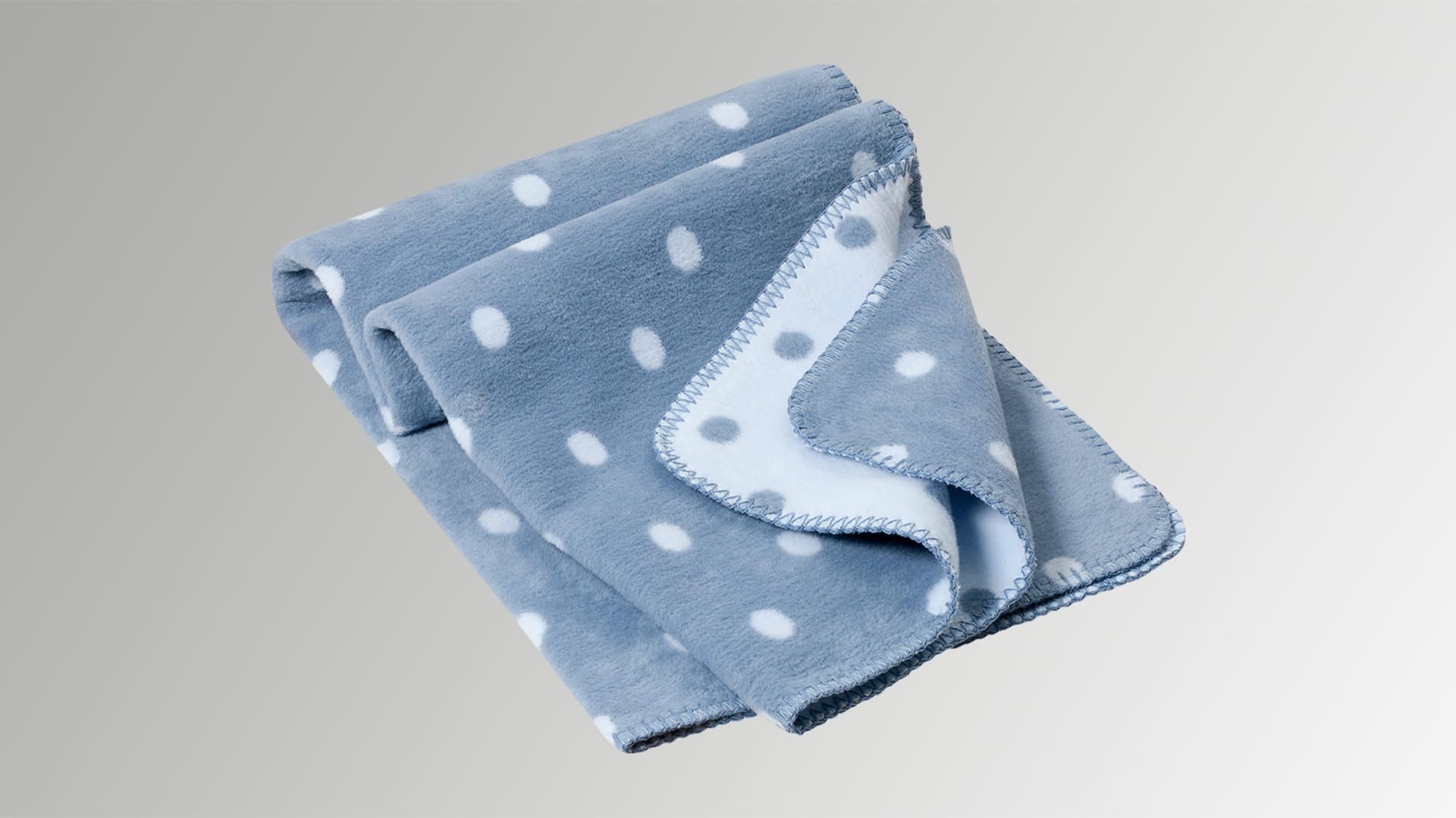 allnatura Flauschige Kinder Sommer-Kuscheldecke COTONA-PUNTINO 75x100 cm Made in Germany in Blau – 100% nachhaltige Bio-Baumwolle – schadstoffgeprüft Überwurfdecke für Kinderwagen, Bett, Boden