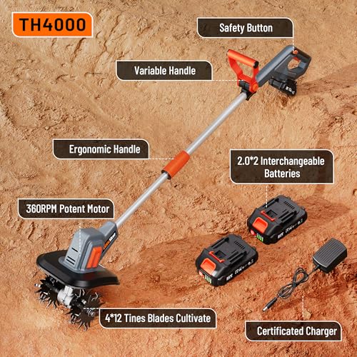 TaskStar Battery Powered Garden Tiller 