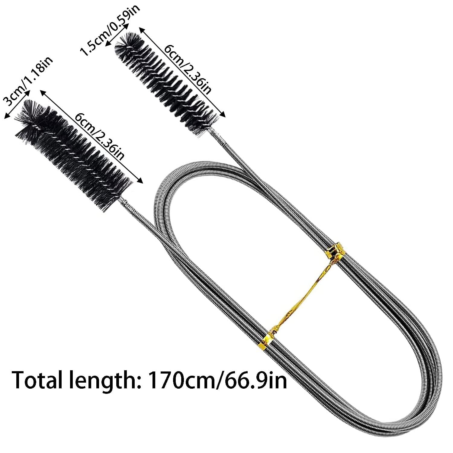 Spazzola Per Pulizia Tubi 1,5m - Per Scarichi E Fognature - Filo In Nylon E Acciaio - Foto 8