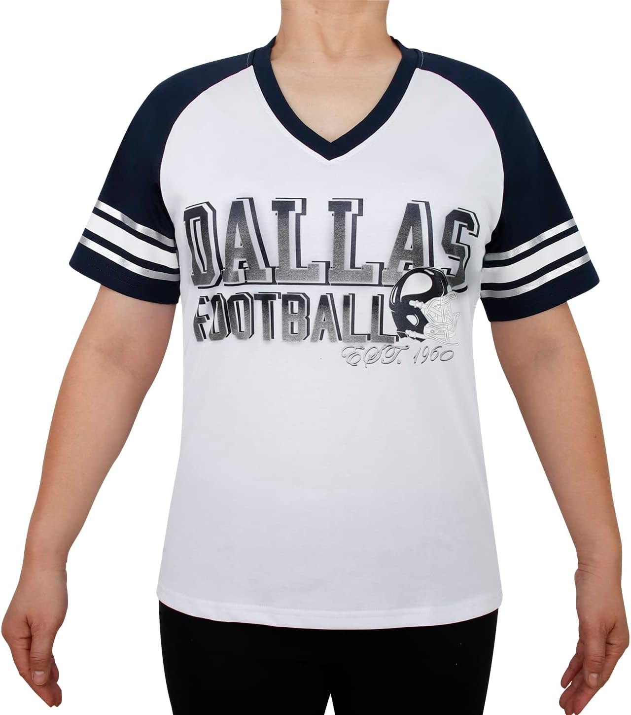 womens football fans athletic city raglan t-shirts small white