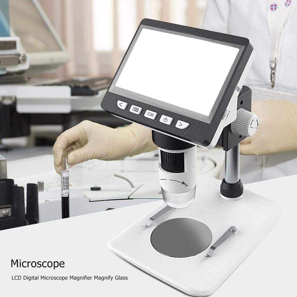 Microscopio Digital LCD Da 4,3 Pollici HD 1000X, Portatile, Da Tavolo, con Lente D'Ingrandimento E Supporto per 10 Lingue.
