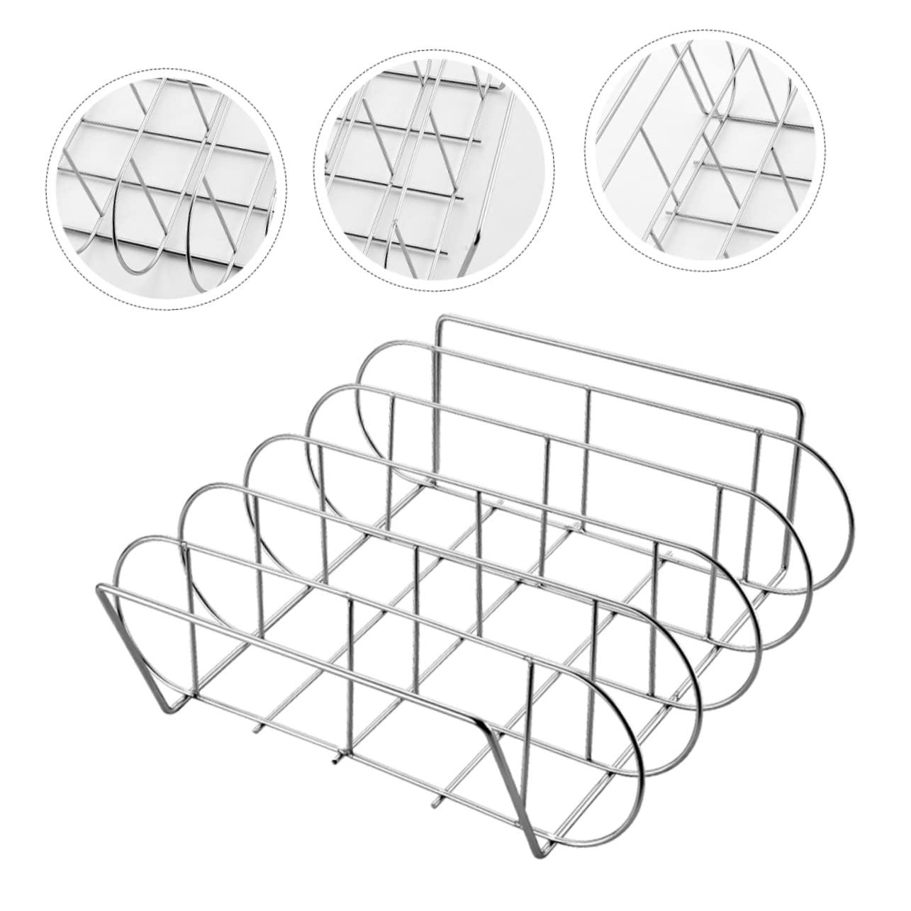 Supporto per Arrosto e Costine in Acciaio Inox, Design Ergonomico e Facile da Pulire, per Barbecue a Casa e Picnic All'aperto
