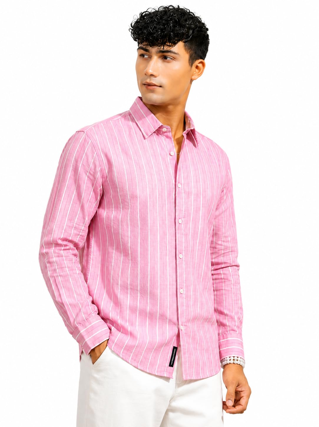 Men's Pink Striped Full Sleeve Casual Shirt-picture-51