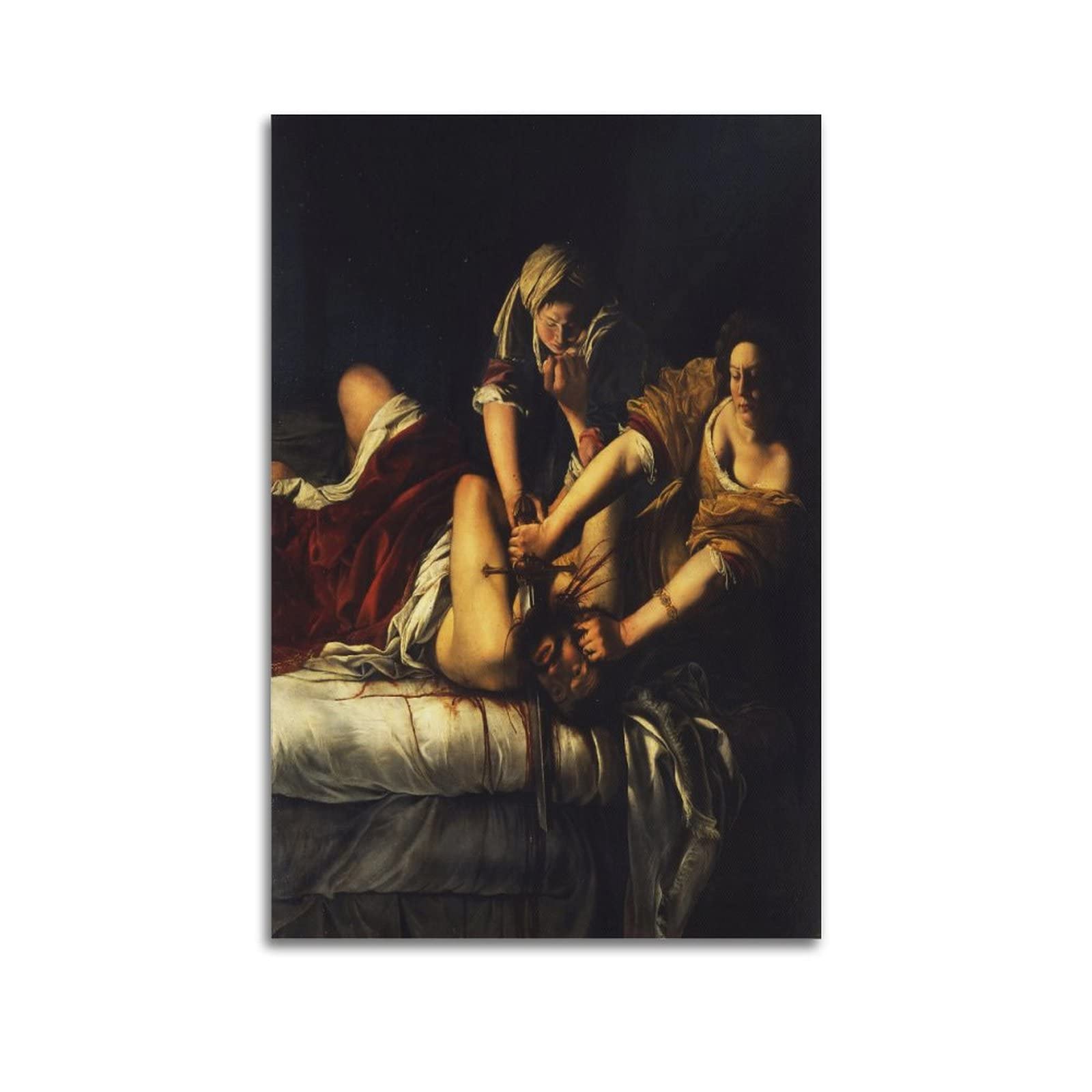 Artemisia Gentileschi Paintings - (Judith Slaying Holofernes) Poster Canvas Wall Art Picture Prints Hanging Photo Gift Idea Decor Homes Artworks 08x12inch(20x30cm)