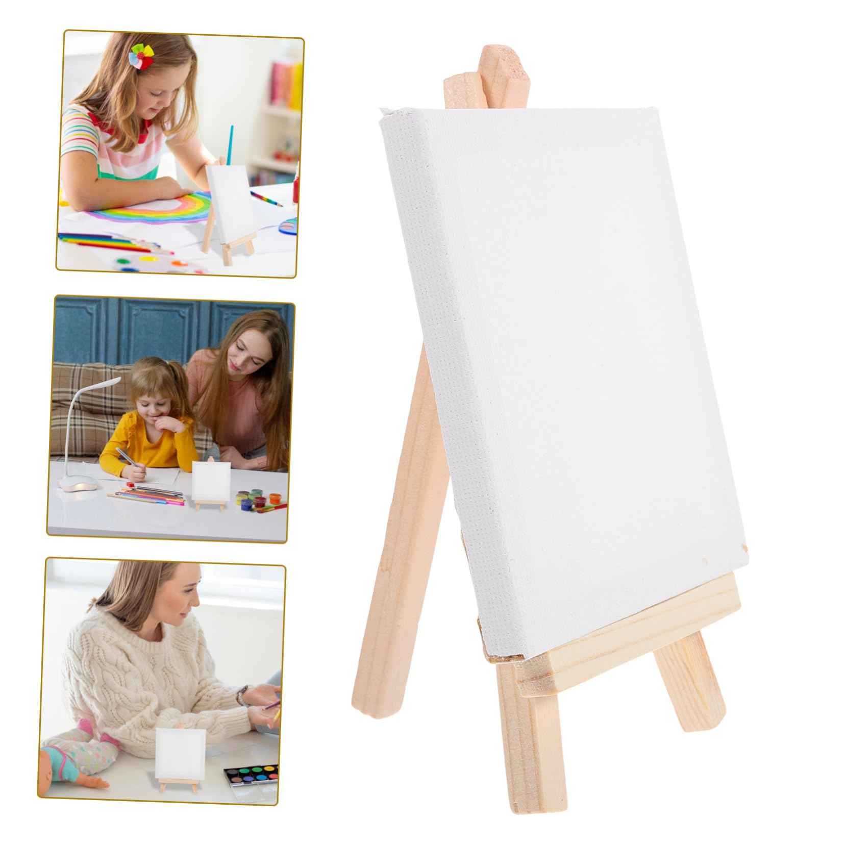 NUOBESTY 36piezas Caballetes Pequeños Decorativos Para Pintura Soportes Triangulares Para Manualidades y Proyectos De Arte Lienzos De Accesorios De Pintura Para Estudiantes De Arte
