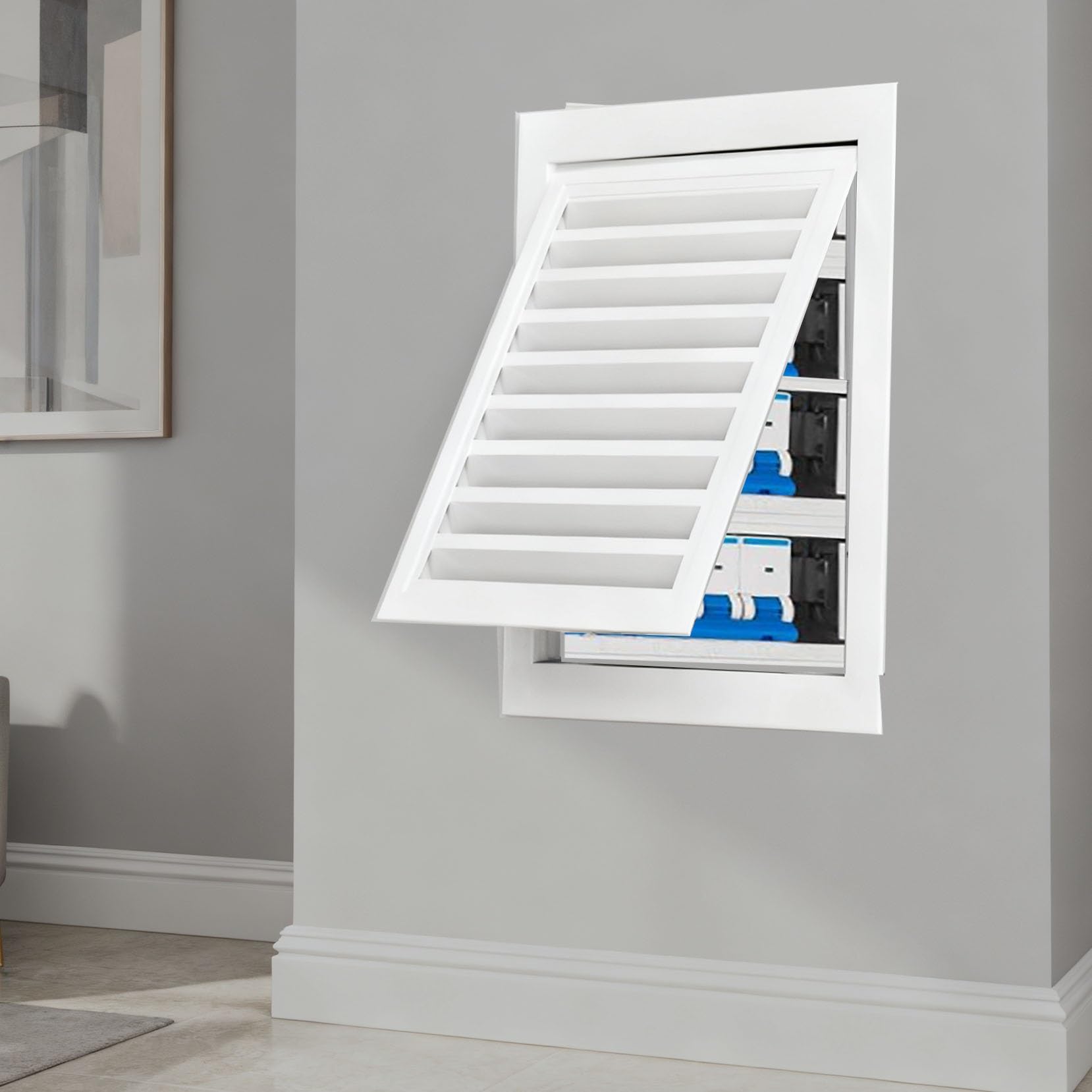 Griglia Decorativa per Sfiato A Parete, Griglia Bianca per Condotto di Ventilazione per Aria Condizionata, Armadi Distribuzione 'energia Elettrica(20x20cm (7.9x7.9in))