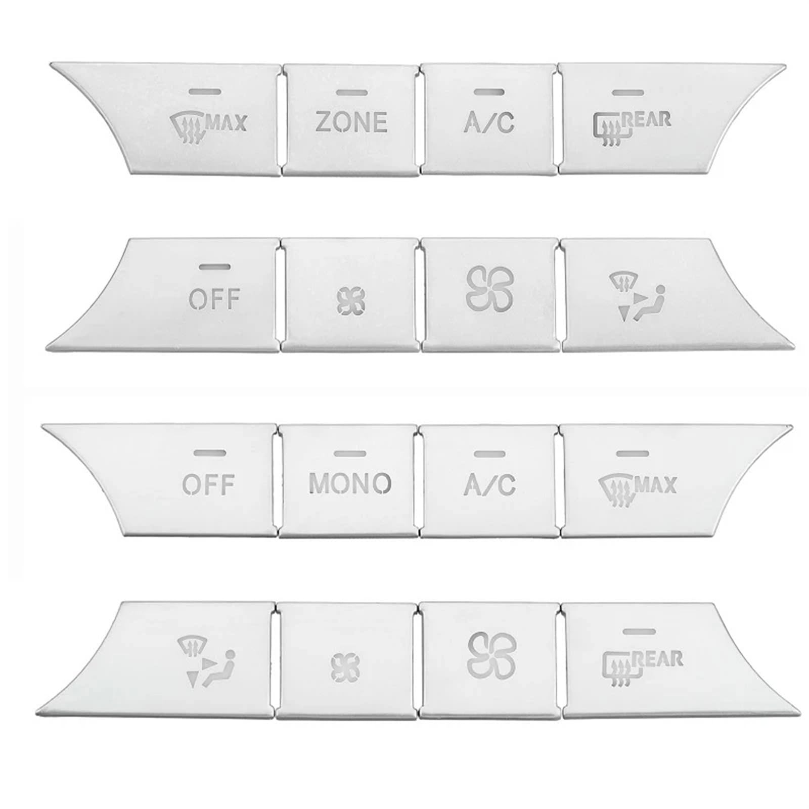 Car Trim Interior for Benz C E CLS GLK Class W204 W212 ABS Car Console AC Media Volume AUTO Buttons Sequins Cover Stickers Trim(Zone Silver)
