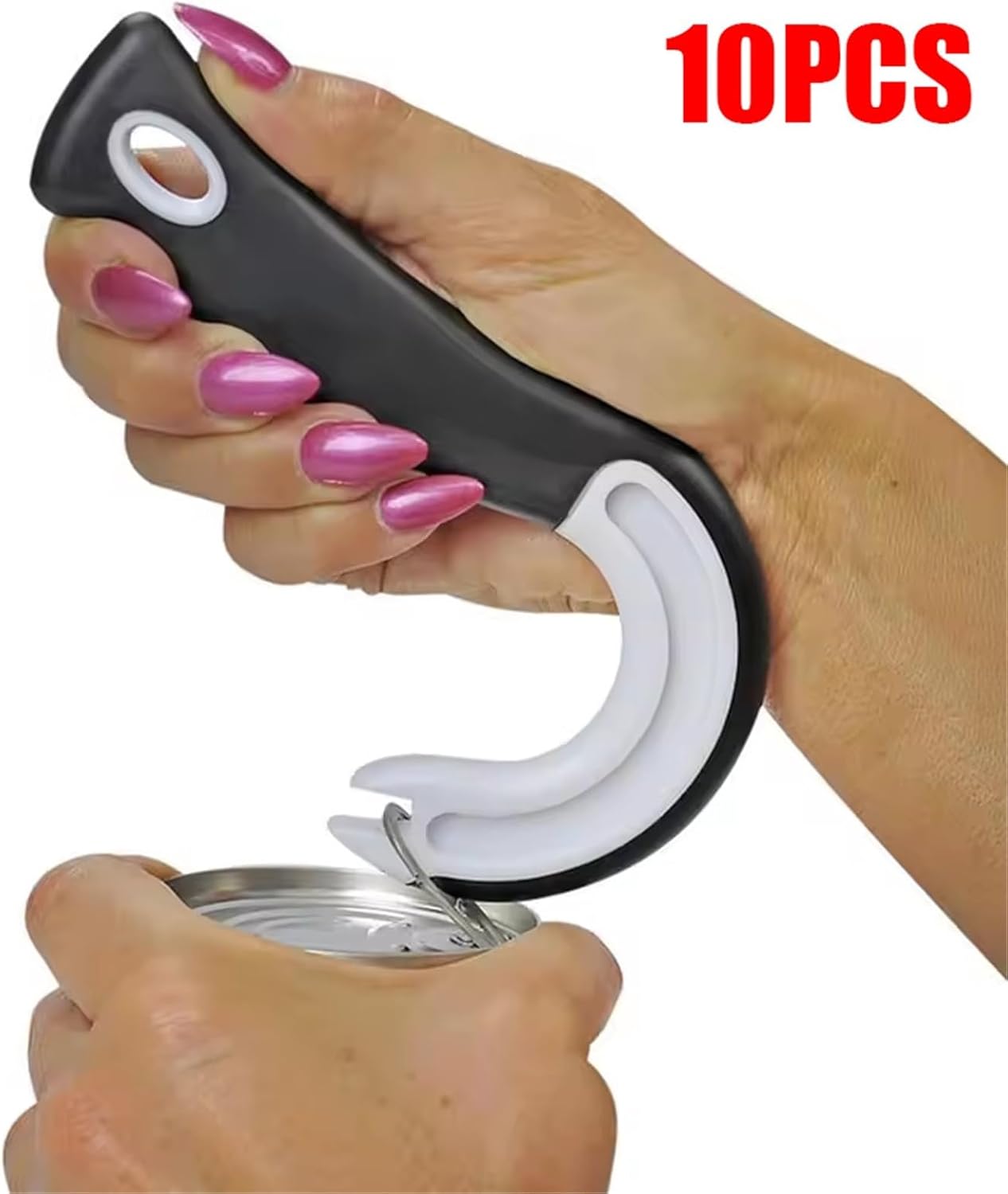 Multifuctional Ring Hook Pulling Jar Can Opener Non-slip Manual Bar Lid Opening Kitchen Tool Bottle Opener Hanging Hole(1pc)