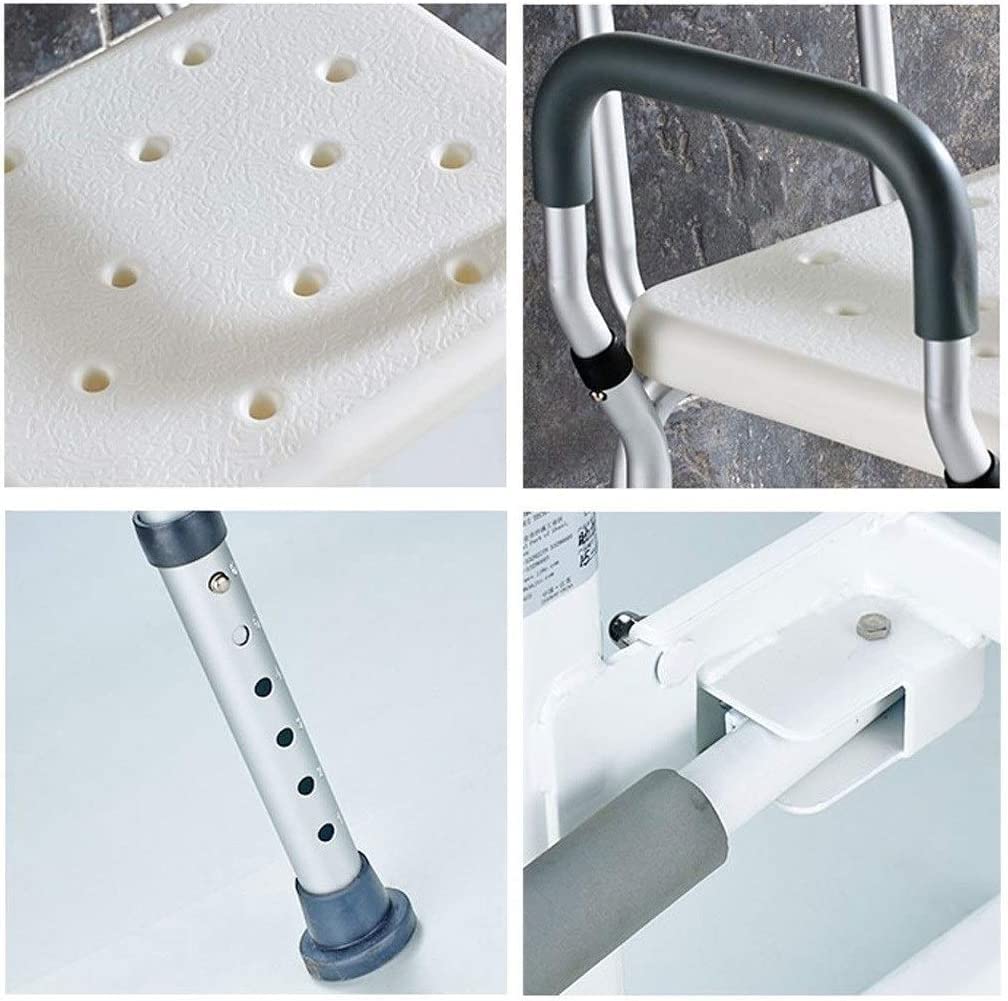 Sillas de Ducha Taburetes de baño, Altura Ajustable Banco de baño bariátrico para Personas Mayores discapacitadas con apoyabrazos Respaldo Asiento de Ducha Taburete de Ducha