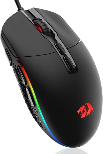 Redragon M719 Invader Wired Optical Gaming Mouse, 7 Programmable Buttons, RGB Backlit, 10,000 DPI, Ergonomic PC Computer Gaming Mice with Fire Button