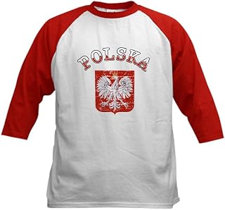 CafePress Polska Coat Of Arms Kids Baseball Jersey - Kids Cotton Baseball Jersey, 3/4 Raglan Sleeve Shirt