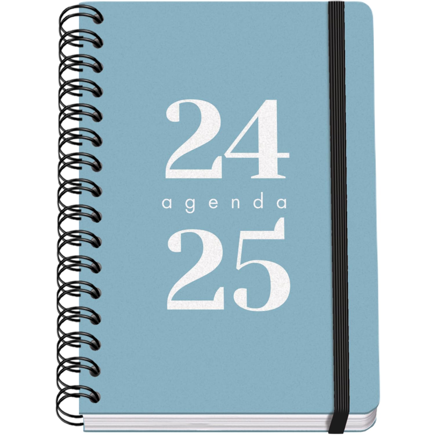 Dohe - Agenda Escolar 2024 2025 - Semana Vista, Tamaño A5 (15x21 cm), Cierre Anillas y Goma, Español e Inglés, 4 Páginas de Pegatinas, Septiembre a Junio, Material Escolar - GRAMMAR Azul