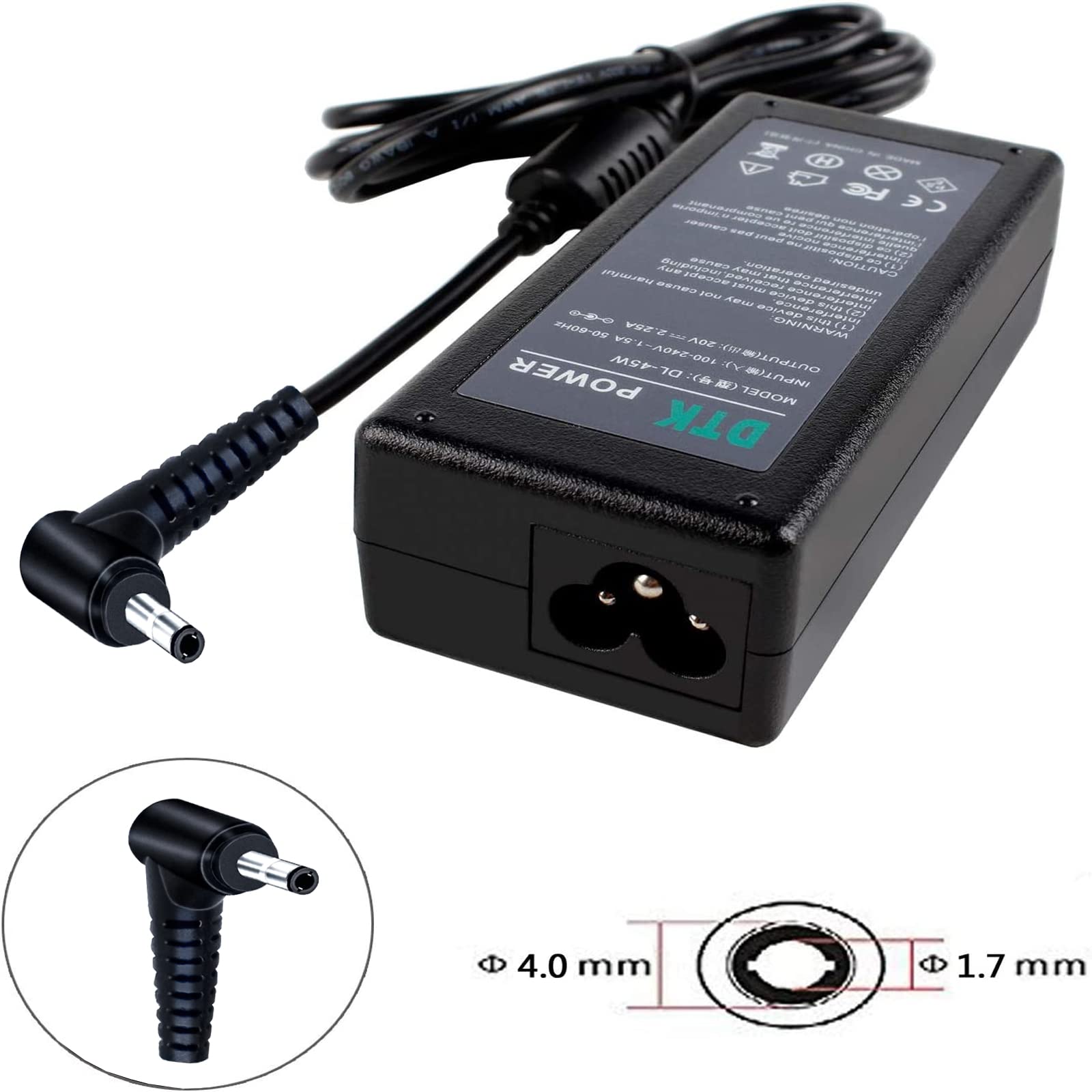 DTK 45W Dizüstü Bilgisayar Güç Kaynağı Lenovo Şarj Kablosu için Yoga 310 510 520 710 IdeaPad 100 100s 110 110s 120s 130 310s 320 320s 330 330s 510s 520s 710s Chromebook N Flex 4 5 6 B50 Serisi 4.0 x 1,7 mm