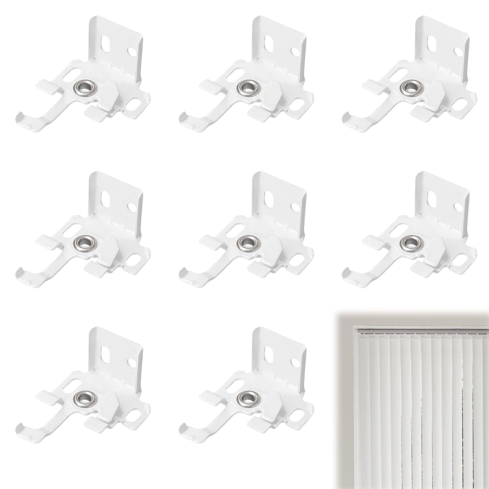 Solbrezeni White 8 Pcs Roman Blind Brackets, Venetian Blind Brackets, Roman Blind Brackets Clips For Top Or Face Fixing