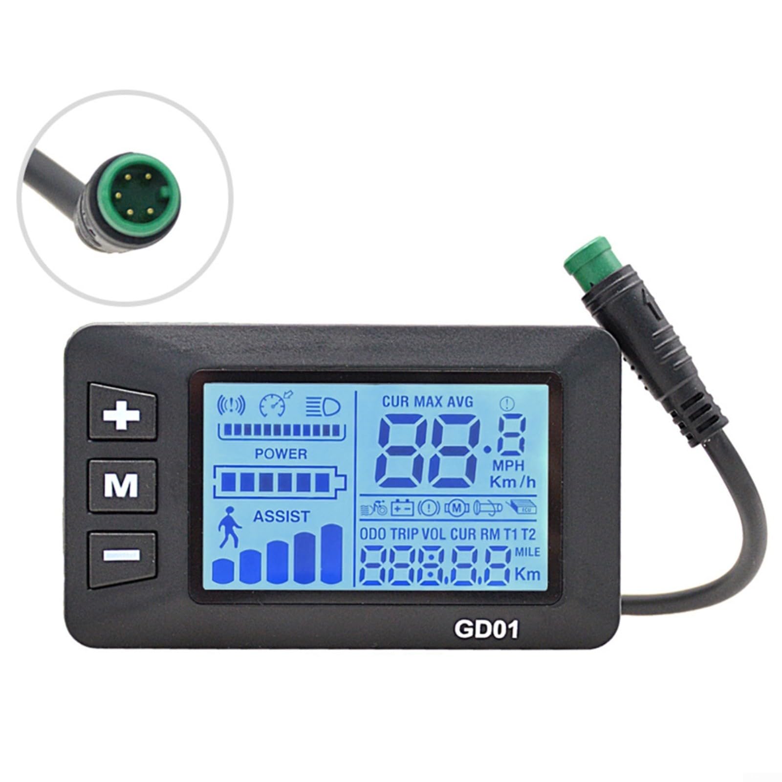 Display LCD per Bicicletta Elettrica GD01 Monitor a 5 Pin 24V/36V/48V Display LCD per Bicicletta