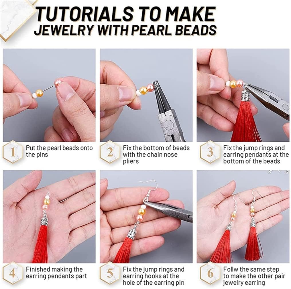 ジュエリー製作用パールビーズ 1680個 ラウンドカラフルパール ピアスネックレスブレスレットを作るための穴付き(カラー: A サイ