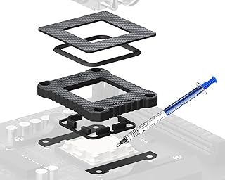 ElecGear AMD CPU Contact Frame + Liquid Metal Thermal Paste, Carbon Fiber Mod ILM for AMD Ryzen 7000 Zen4 Series on AM5 LG...