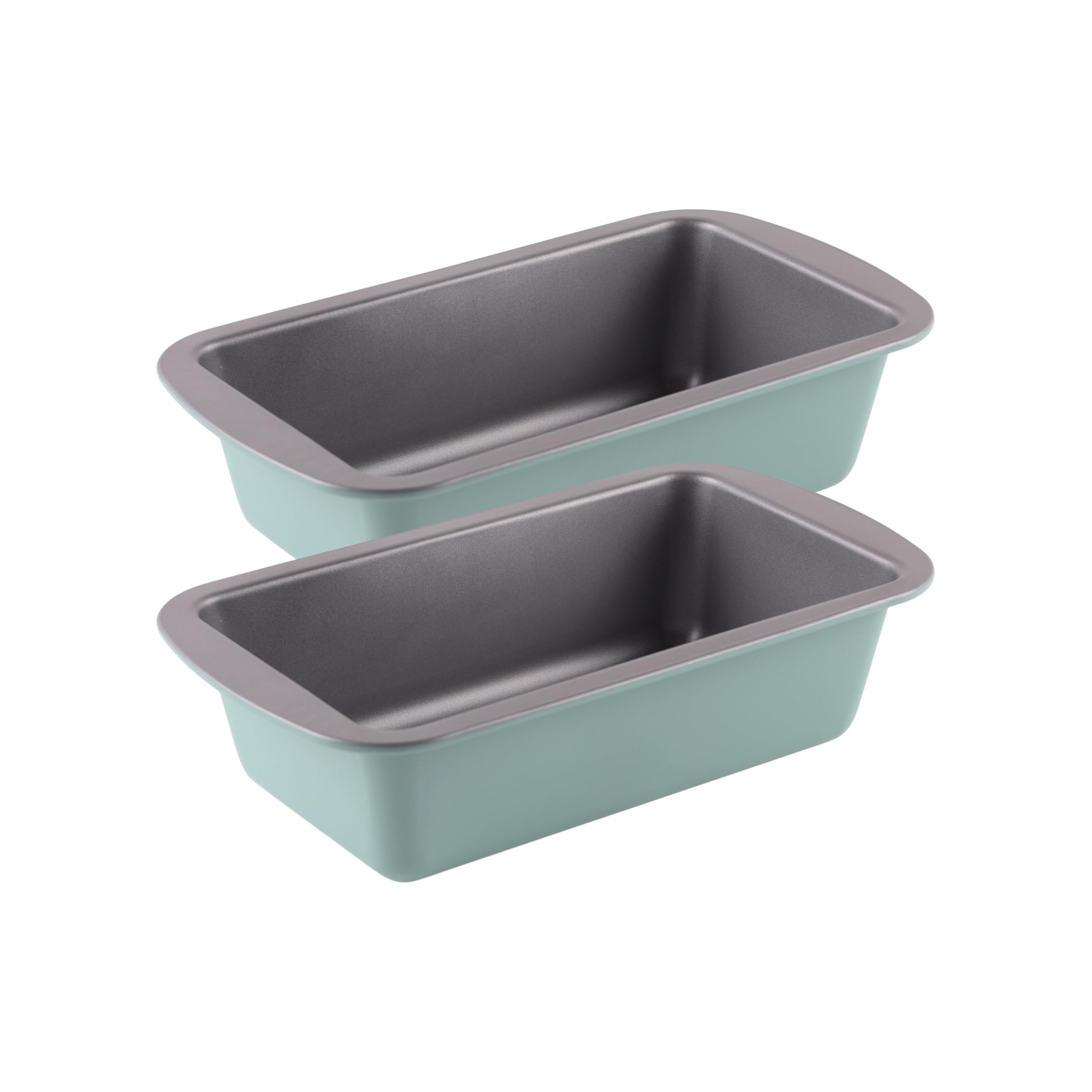 The Great British Bake Off 2lb Loaf Tins, 2pcs Bread Tins for Baking, 900g Capacity, for Banana & White Loaves, Official GBBO Logo, Non Stick Coated Carbon Steel, Duck Egg Blue, 23cm x 13cm x 7cm