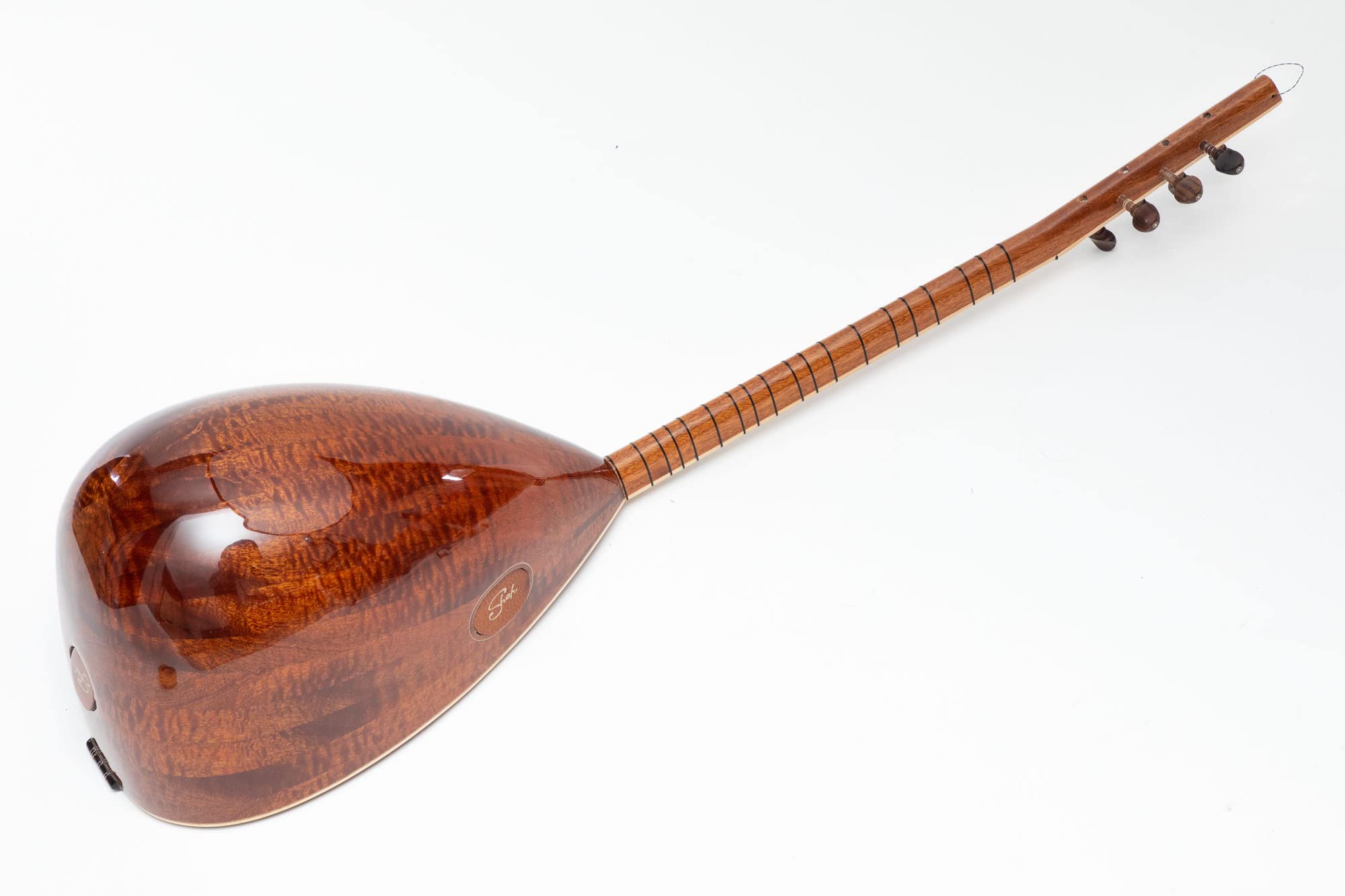 Saz Baglama Pamela-Holz und Perlmutt, professionelles Instrument, türkisches Saiten-Musikinstrument