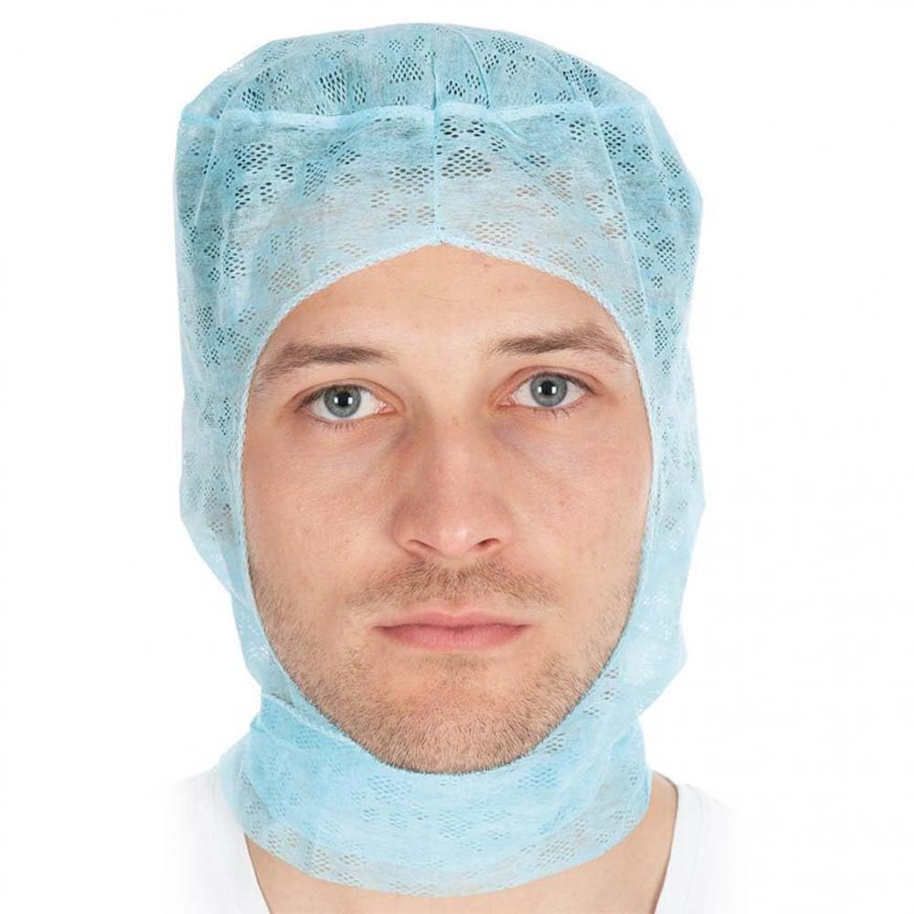 Franz Mensch 960 Stück Hygostar Astrohauben Bild | Viskose-Keyback, Karton, blau, Einheitsgröße, Astronautenhaube mit eingearbeitetem Mundschutz mit Nasenbügel, 2-Lagig, Leicht und Luftdurchlässig