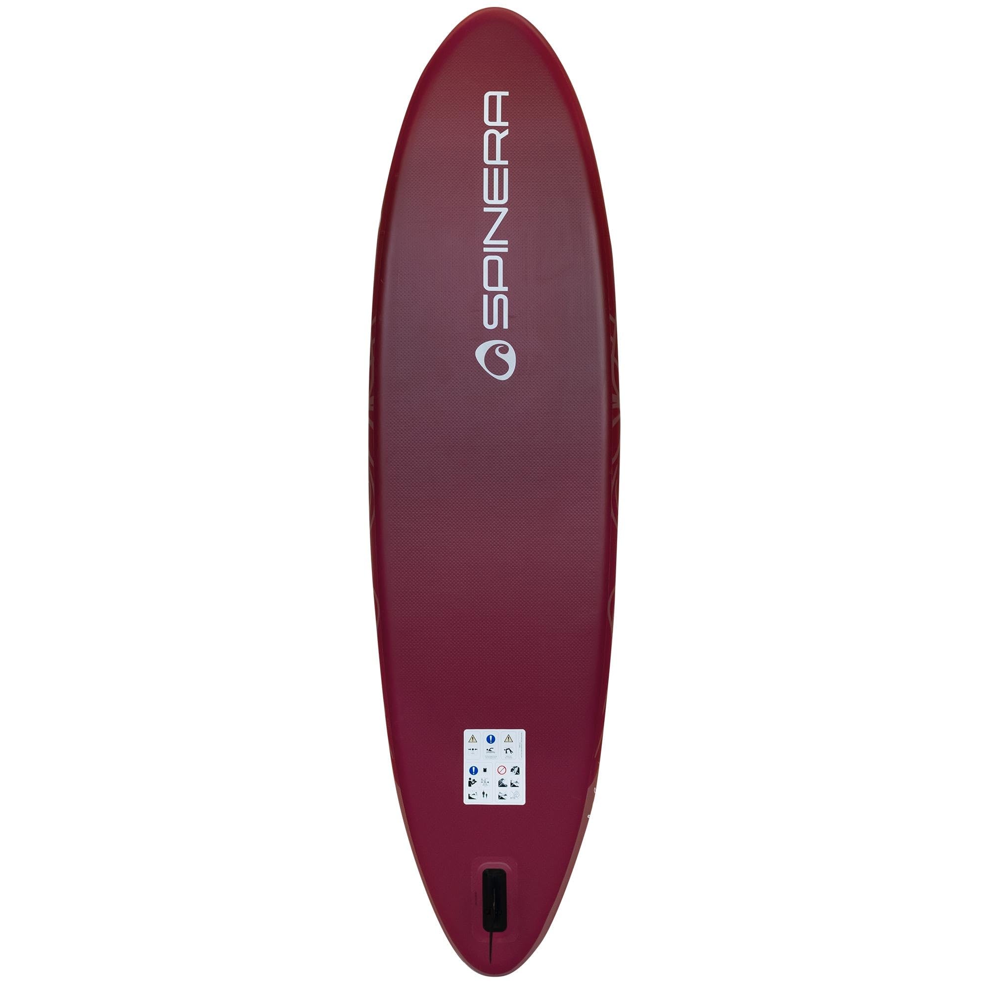 Spinera Suprana 10.8 SUP Board – Aufblasbares Yoga & Fitness Stand Up Paddle Komplettset – 325x86x15 cm – Inkl. Paddel, Pumpe, Rucksack, Leash & Tragegurt – Für Damen & Herren bis 150 kg