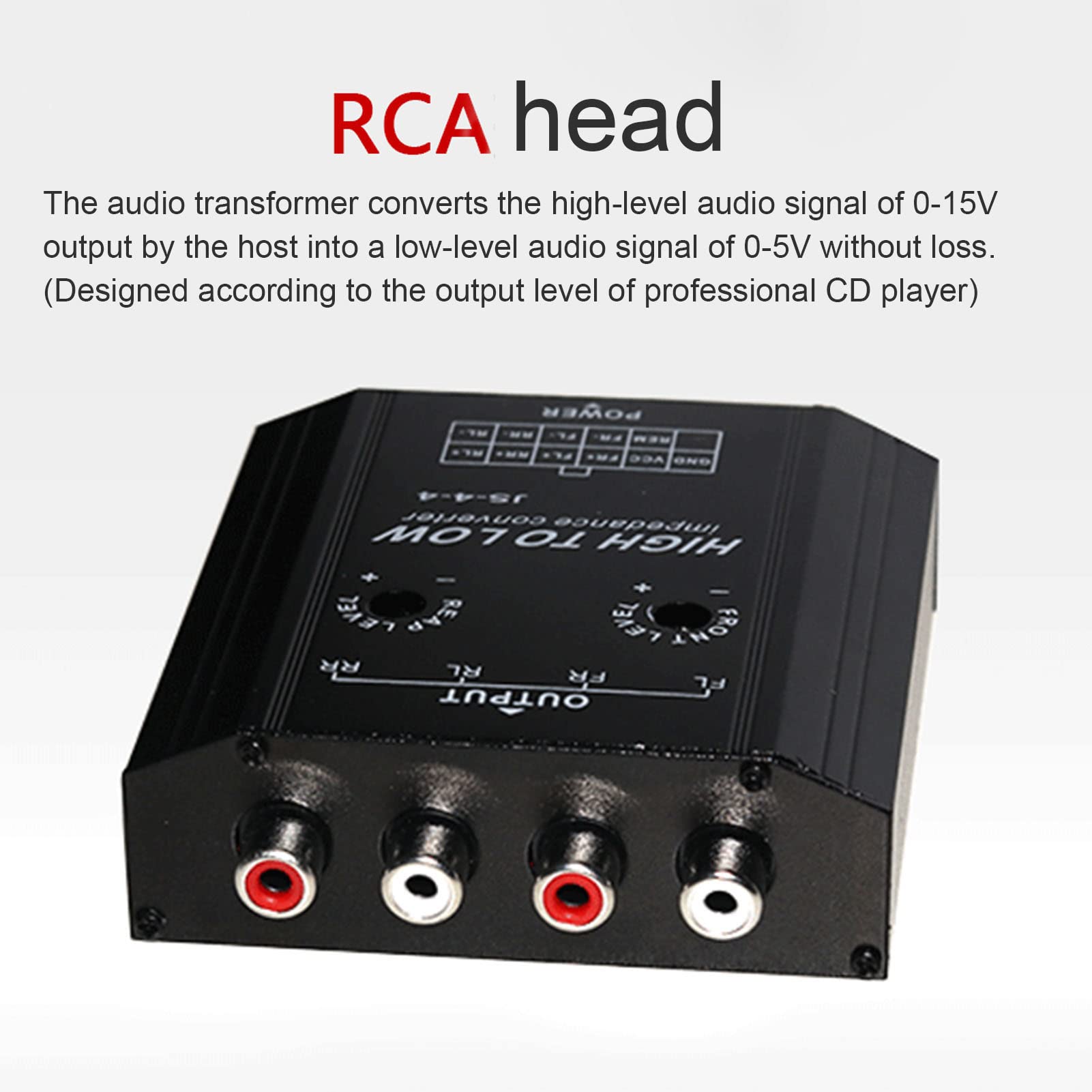 aqxreight Convertitore di Impedenza Lineada Alto a Basso Filtro di Frequenza per Altoparlante Radio Stereo per Auto 12V 4 Canali