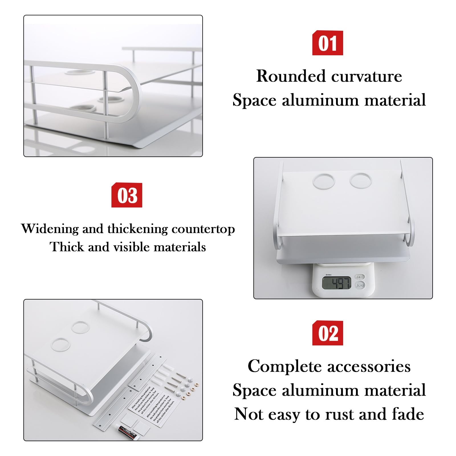 Mensola da parete per proiettore PS5 Supporto a parete in alluminio per accessori TV Lettore DVD Router Hifi Rack Supporto salvaspazio per Home Theater