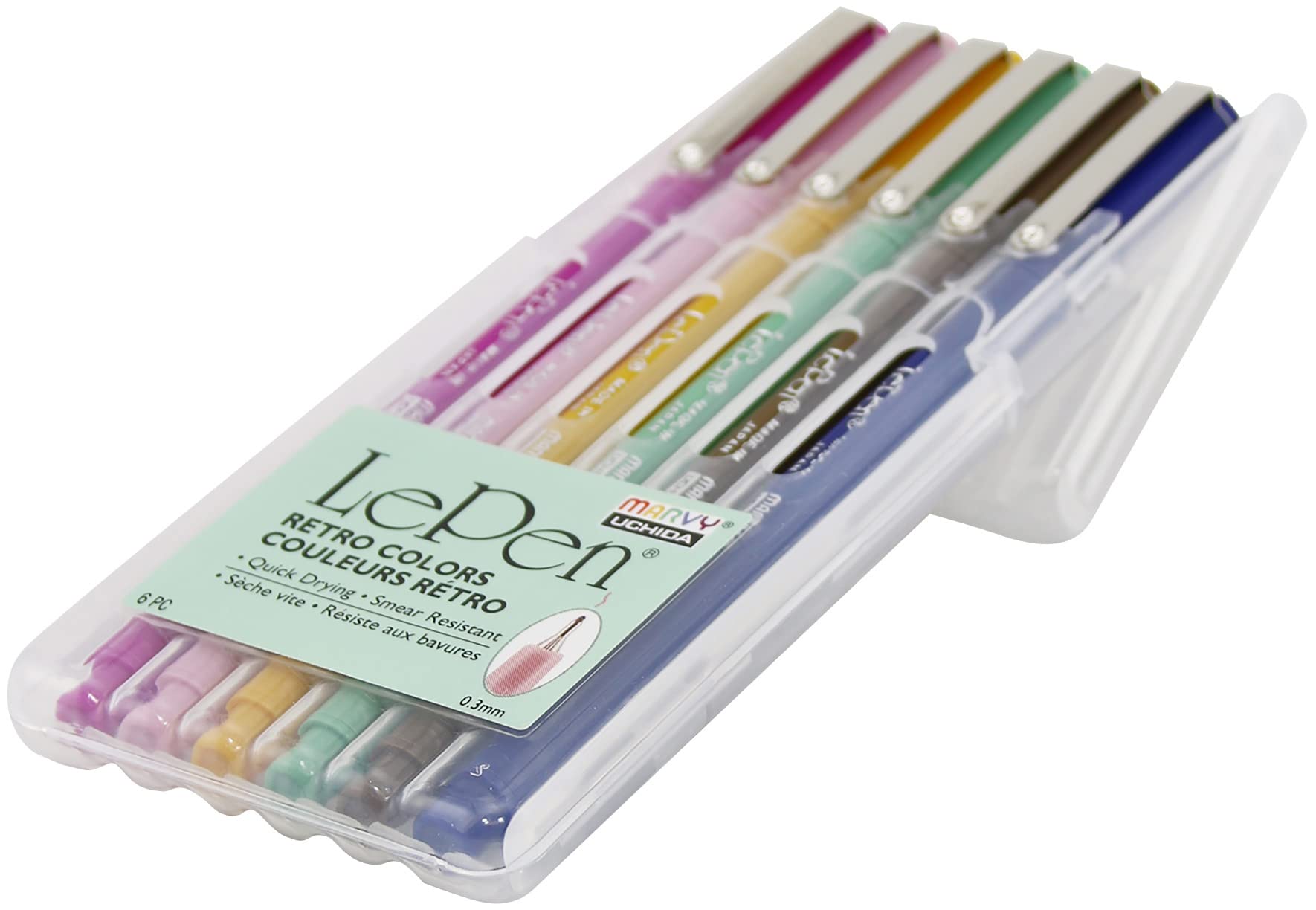 LePen® Micro-Fine Point Pen, Retro, 6 Colors