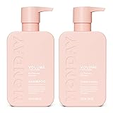 MONDAY HAIRCARE Volume Shampoo + Conditioner Set (2 Count) 12 oz. For Thin, Fine, and Oily Hair Made with Coconut Oil, Ginger Extract, and Vitamin E 100% Recyclable Bottle